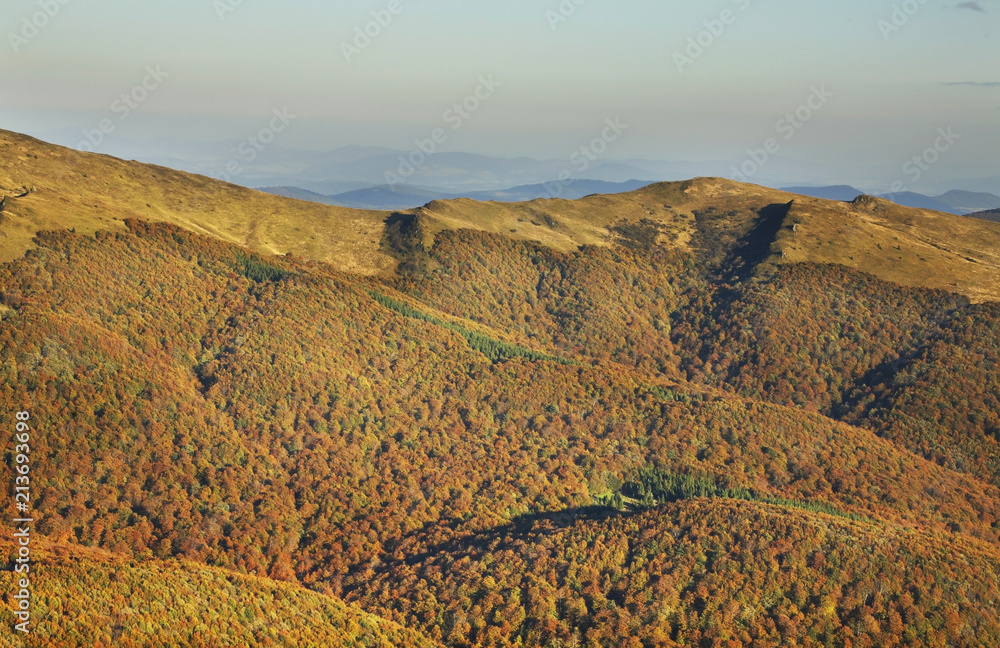 Fototapeta premium Bieszczady National Park near Wolosate village. Poland