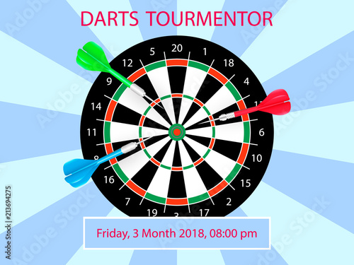 Darts with three javelins. Vector illustration