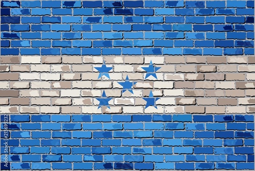 Flag of Honduras on a brick wall - Illustration, 
Honduras's Flag on brick textured background, 
Hondurasian flag painted on brick wall,
Honduras flag in brick style