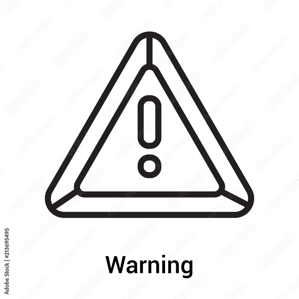 Warning icon vector sign and symbol isolated on white background, Warning logo concept Warning icon vector sign and symbol isolated on white background, Warning logo concept