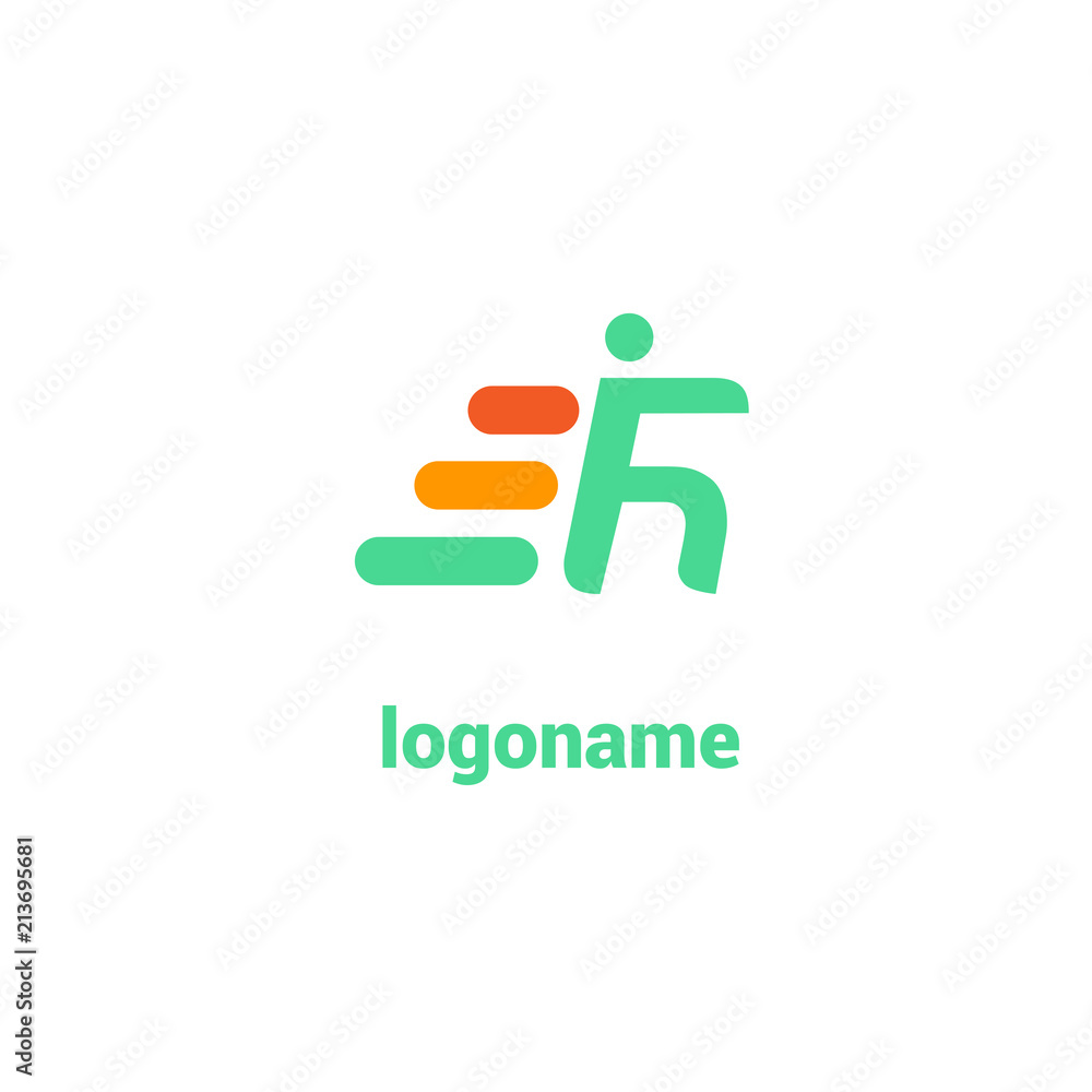 Abstract athlete logo icon vector design. Gym, sports games, fitness, business, trainer vector logo Abstract athlete logo icon vector design. Gym, sports games, fitness, business, trainer vector logo