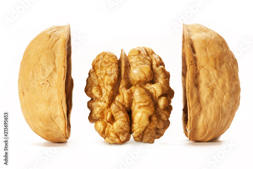 Walnuts isolated on white background photo