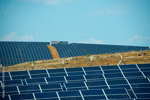 solar panels on photovoltaic solar power plant, sanliurfa province, , turkey