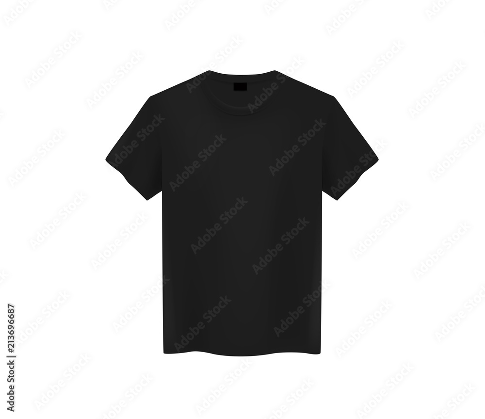 Front view of men's black t-shirt Mock-up on dark background. Short sleeve T-shirt template on background. Front view of men's black t-shirt Mock-up on dark background. Short sleeve T-shirt template on background.