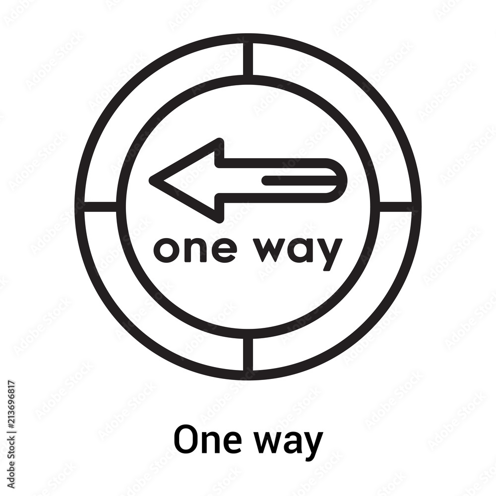 One way icon vector sign and symbol isolated on white background, One way logo concept One way icon vector sign and symbol isolated on white background, One way logo concept