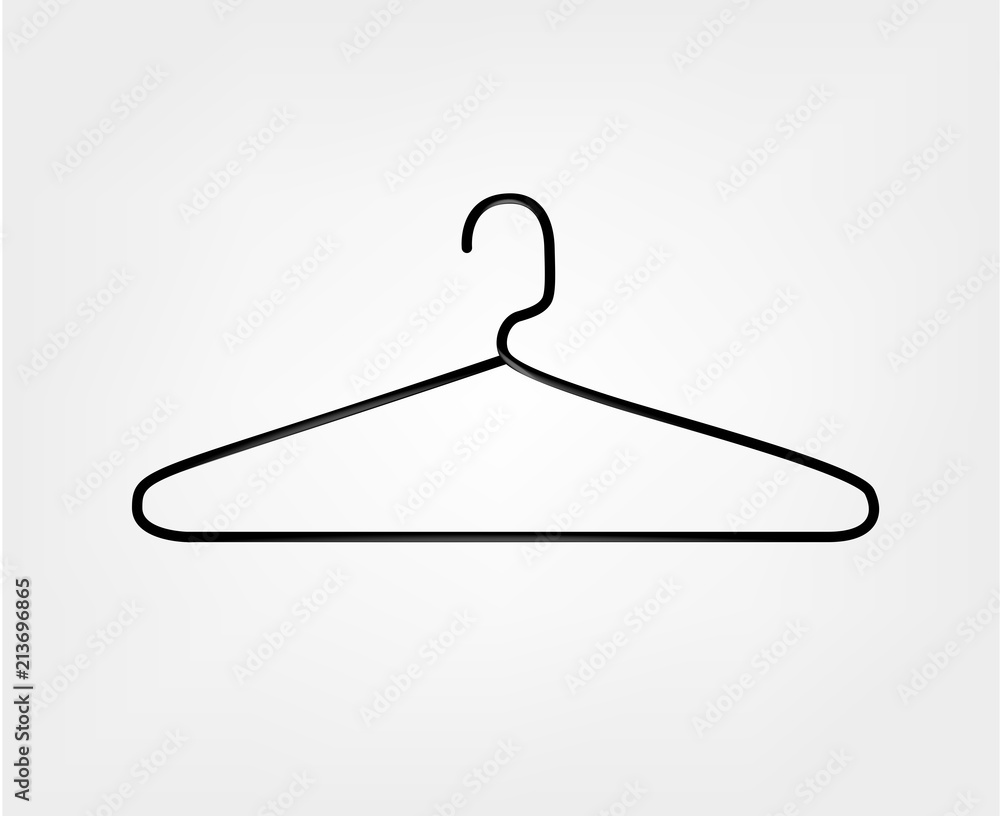 Clothes hanger icon. Metal hanger.