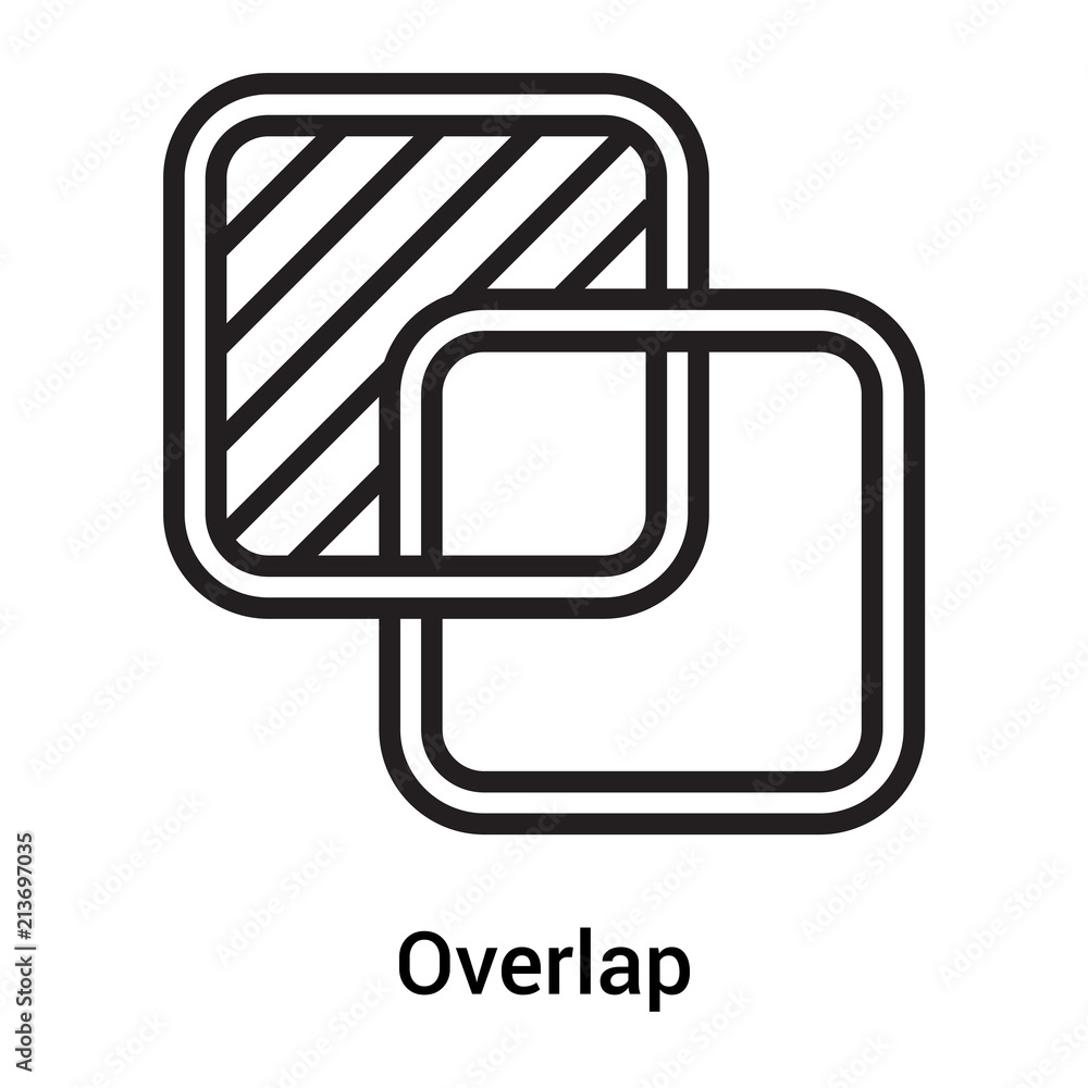 Overlap icon vector sign and symbol isolated on white background, Overlap logo concept Overlap icon vector sign and symbol isolated on white background, Overlap logo concept