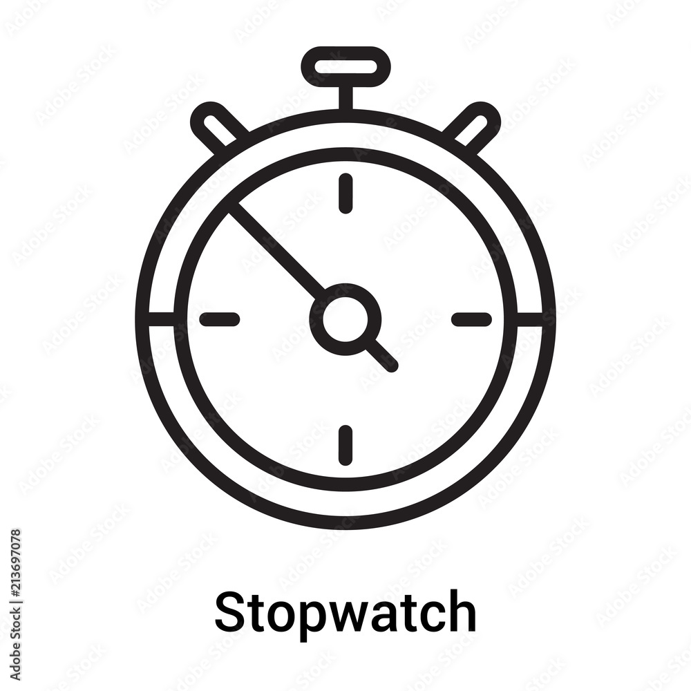 Stopwatch icon vector sign and symbol isolated on white background, Stopwatch logo concept Stopwatch icon vector sign and symbol isolated on white background, Stopwatch logo concept