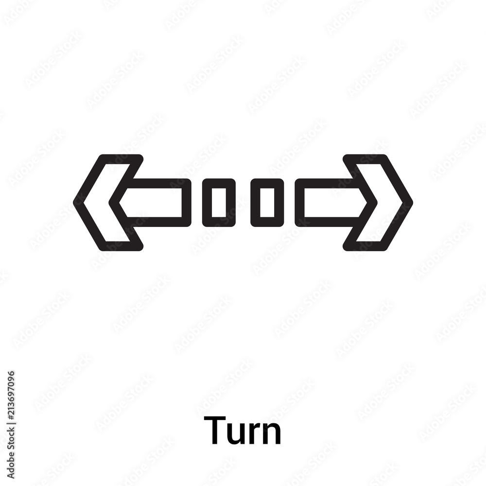 Fototapeta premium Turn Signals icon vector sign and symbol isolated on white background, Turn Signals logo concept