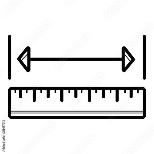 Vector measurement ruler icon