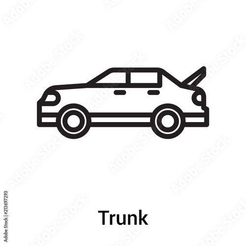 Trunk icon vector sign and symbol isolated on white background  Trunk logo concept