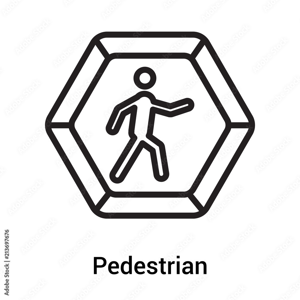 Pedestrian icon vector sign and symbol isolated on white background, Pedestrian logo concept Pedestrian icon vector sign and symbol isolated on white background, Pedestrian logo concept