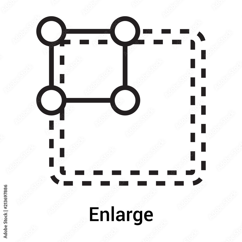 Enlarge icon vector sign and symbol isolated on white background, Enlarge logo concept Enlarge icon vector sign and symbol isolated on white background, Enlarge logo concept
