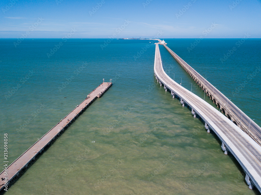The World's Longest Pier Progreso Pier. Gulf of Mexico. Aerial View