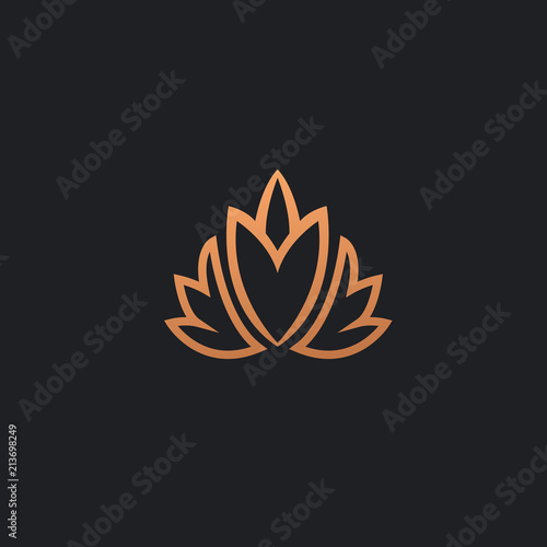 Campanula logo. Wedding floral icon. Luxury retro emblem. Cosmetics, Spa, Beauty salon, Decoration, Boutique vector logo.