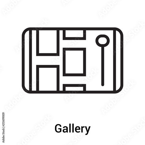 Gallery icon vector sign and symbol isolated on white background, Gallery logo concept