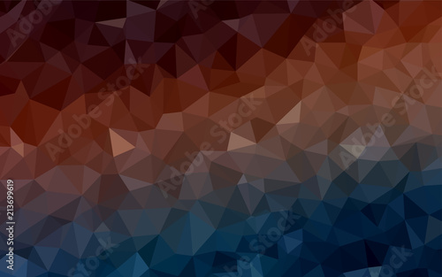 Dark Blue  Red vector abstract polygonal background.