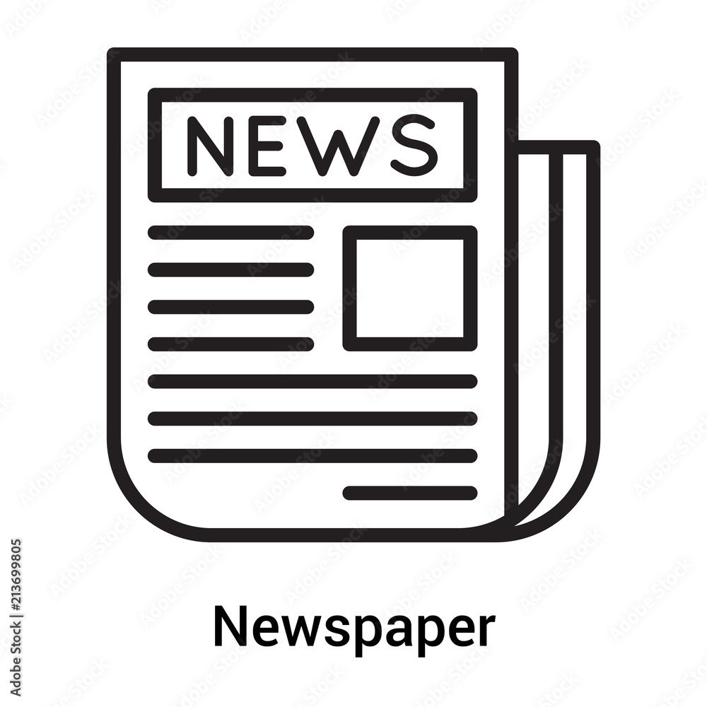 Newspaper icon vector sign and symbol isolated on white background, Newspaper logo concept Newspaper icon vector sign and symbol isolated on white background, Newspaper logo concept