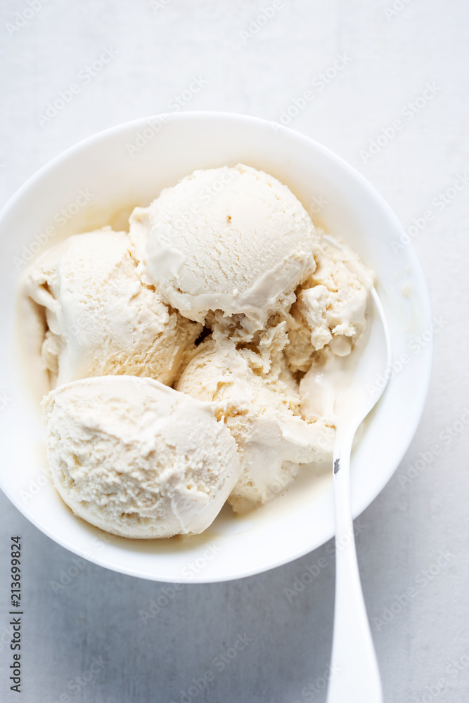 Salted caramel ice cream. Ice cream with Lucuma, Peruvian fruit with natural caramel-like taste, coconut oil & stevia Salted caramel ice cream. Ice cream with Lucuma, Peruvian fruit with natural caramel-like taste, coconut oil & stevia