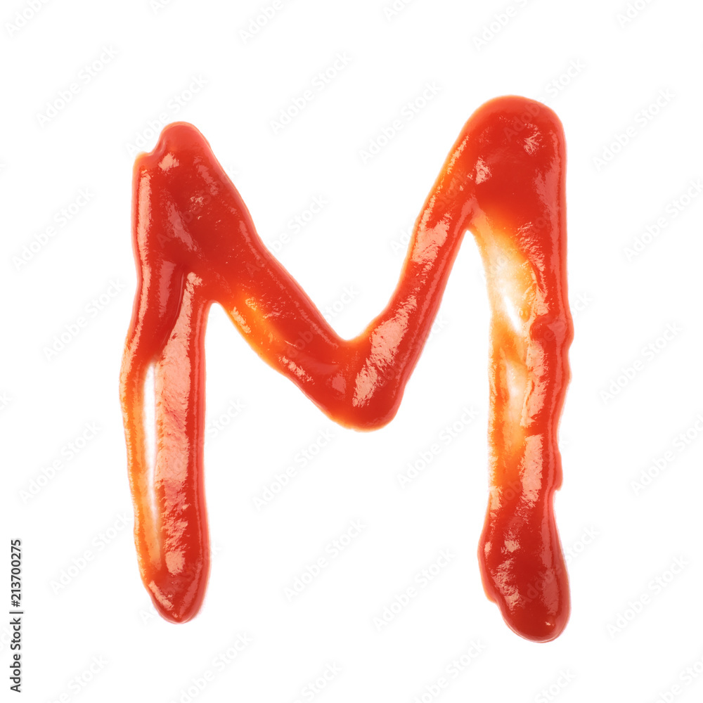 Single letter made of sauce isolated Single letter made of sauce isolated