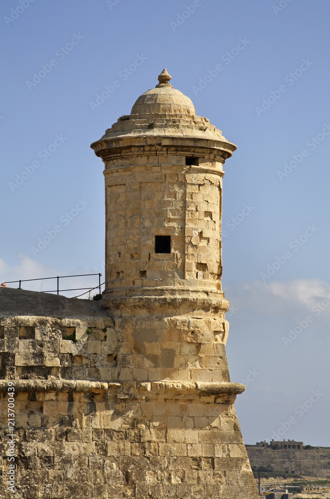 City walls in Valletta. Malta
