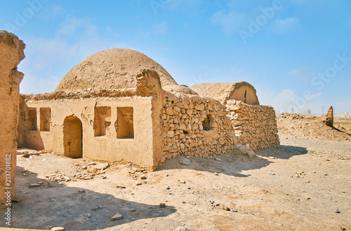 Among the ancient ritual Khaiele in Dakhma site, Yazd, Iran photo