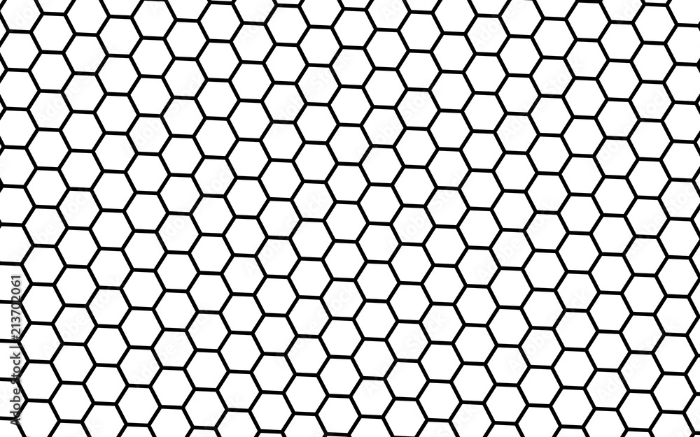 Black honeycomb on a white background. Isometric geometry. 3D illustration Black honeycomb on a white background. Isometric geometry. 3D illustration