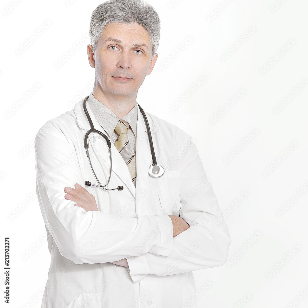 portrait of an experienced therapist.isolated on a white portrait of an experienced therapist.isolated on a white