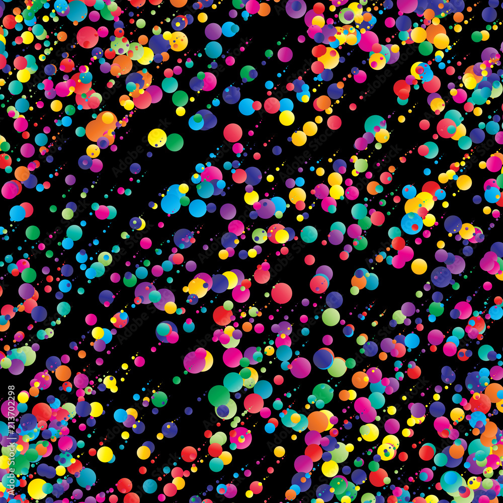 Naklejka premium Colorful polka dots, dotted lines abstract vector background.