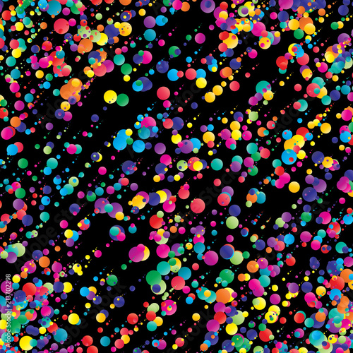 Colorful polka dots, dotted lines abstract vector background.