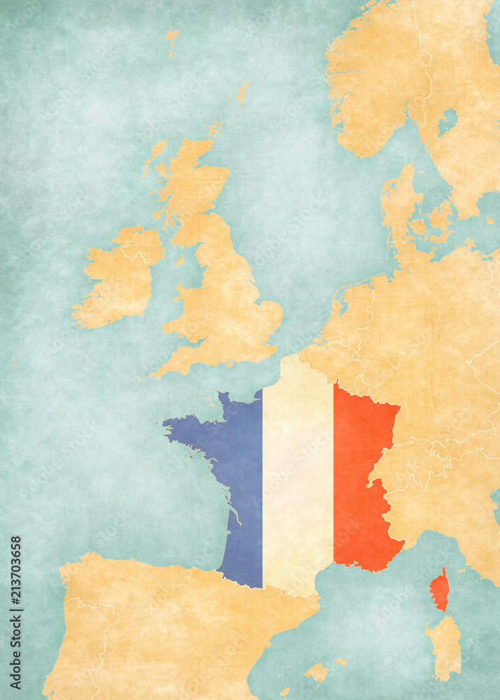 Map of Western Europe - France