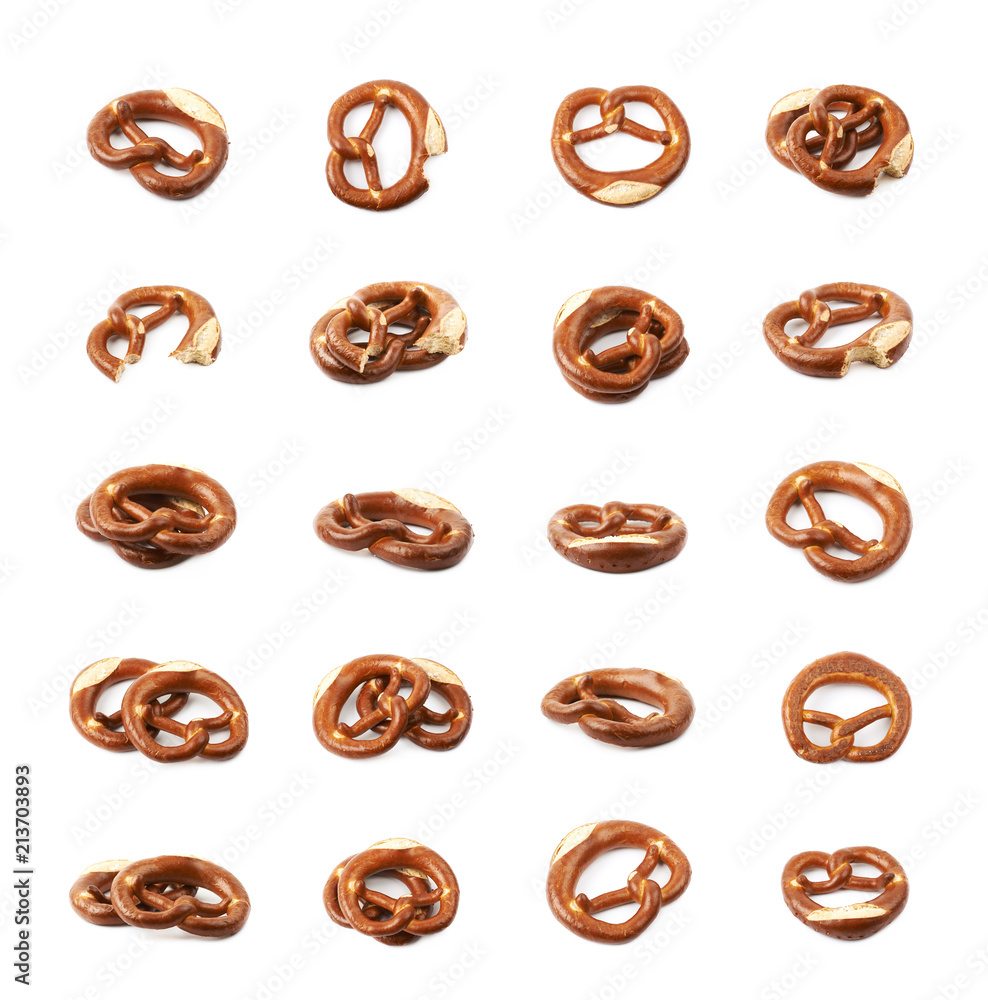 Fototapeta premium Salted bavarian bagel isolated