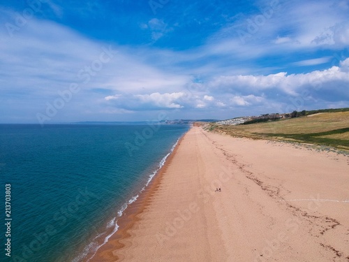 Fototapeta Naklejka Na Ścianę i Meble -  Burton Bradstock shoreline as seen from a drone