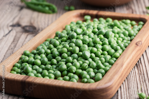 Fresh homegrown green peas