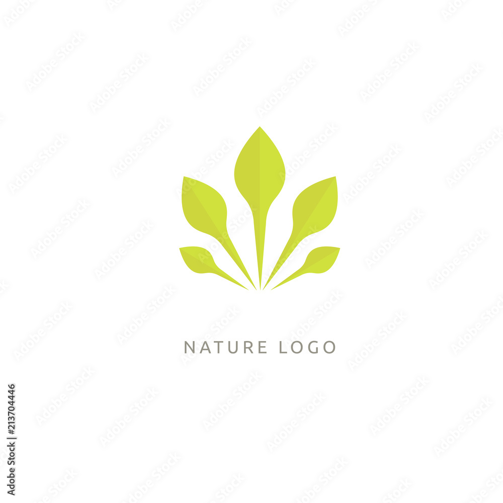 Abstract green leaf logo icon vector design. Landscape design, garden, Plant, nature and ecology vector logo Abstract green leaf logo icon vector design. Landscape design, garden, Plant, nature and ecology vector logo