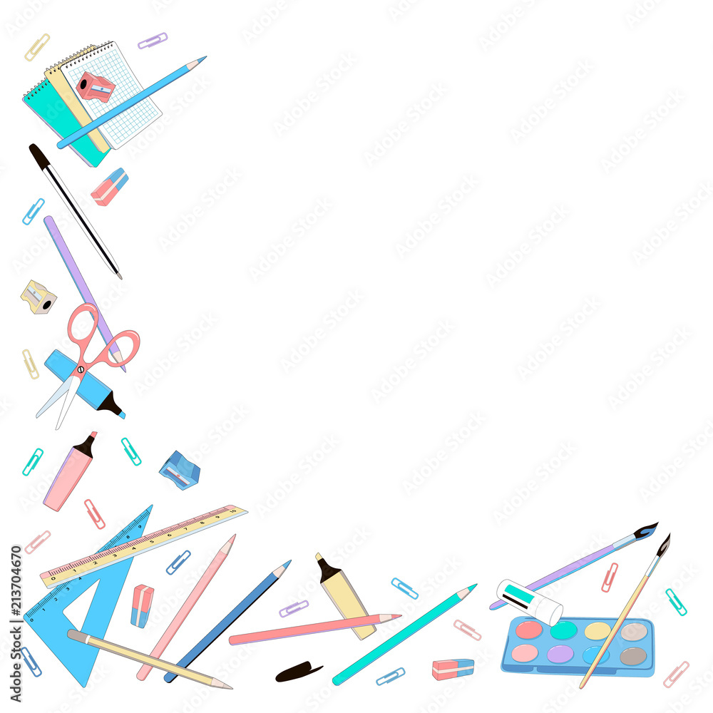 School supplies frame School supplies frame