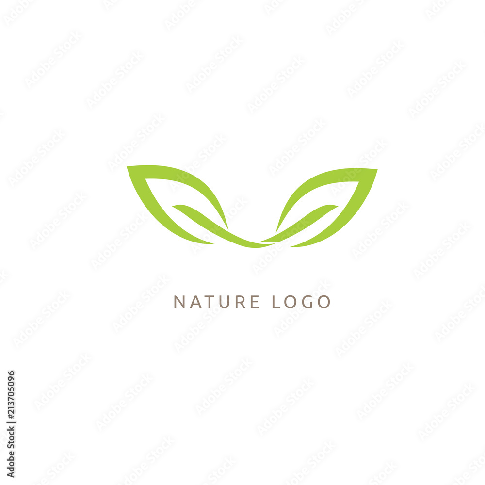 Abstract green leaf logo icon vector design. Landscape design, garden, Plant, nature and ecology vector logo Abstract green leaf logo icon vector design. Landscape design, garden, Plant, nature and ecology vector logo