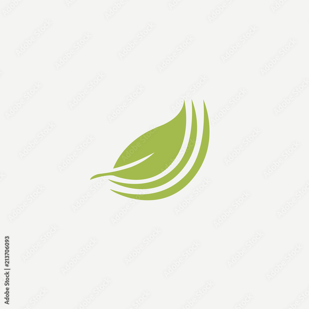 Abstract green leaf logo icon vector design. Landscape design, garden, Plant, nature and ecology vector logo Abstract green leaf logo icon vector design. Landscape design, garden, Plant, nature and ecology vector logo