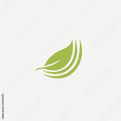 Abstract green leaf logo icon vector design. Landscape design, garden, Plant, nature and ecology vector logo