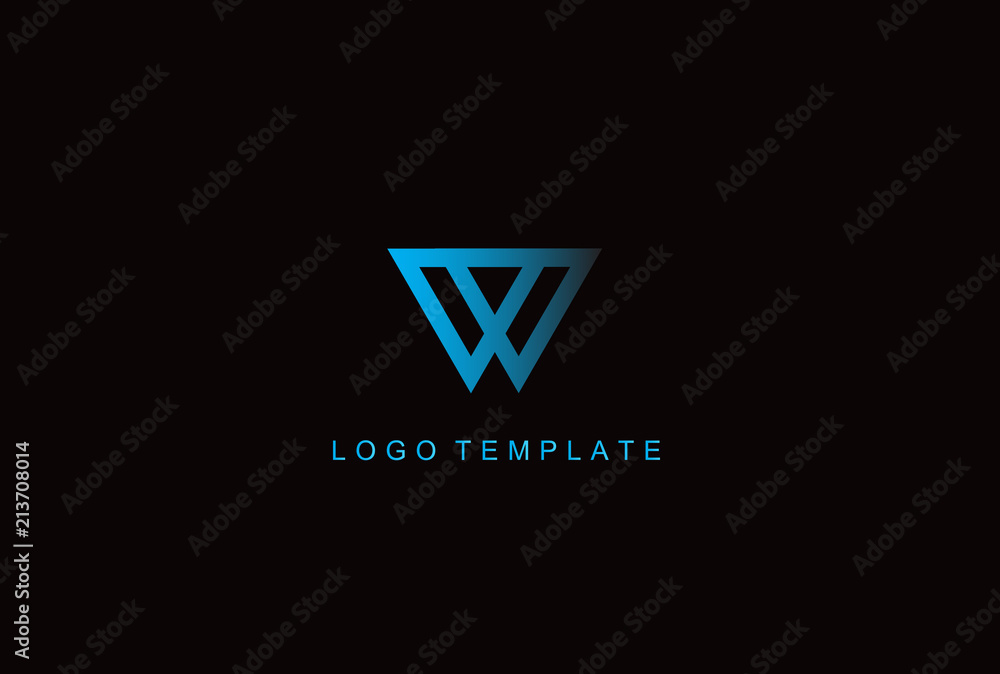 W monogram letter logo isolated on black background. W monogram letter logo isolated on black background.