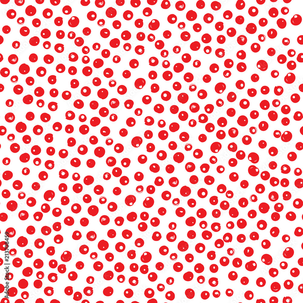 abstract ink brush red caviar seamless pattern on white background abstract ink brush red caviar seamless pattern on white background