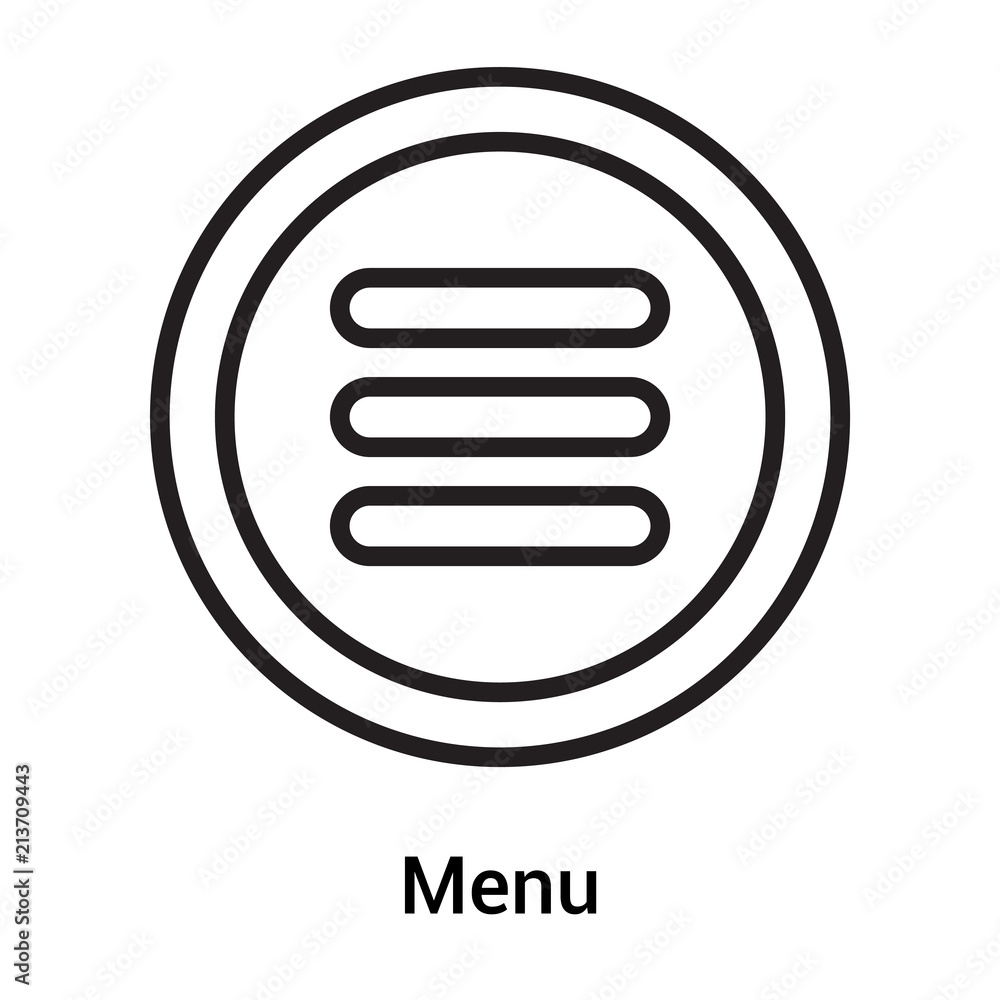 Menu icon vector sign and symbol isolated on white background, Menu logo concept Menu icon vector sign and symbol isolated on white background, Menu logo concept