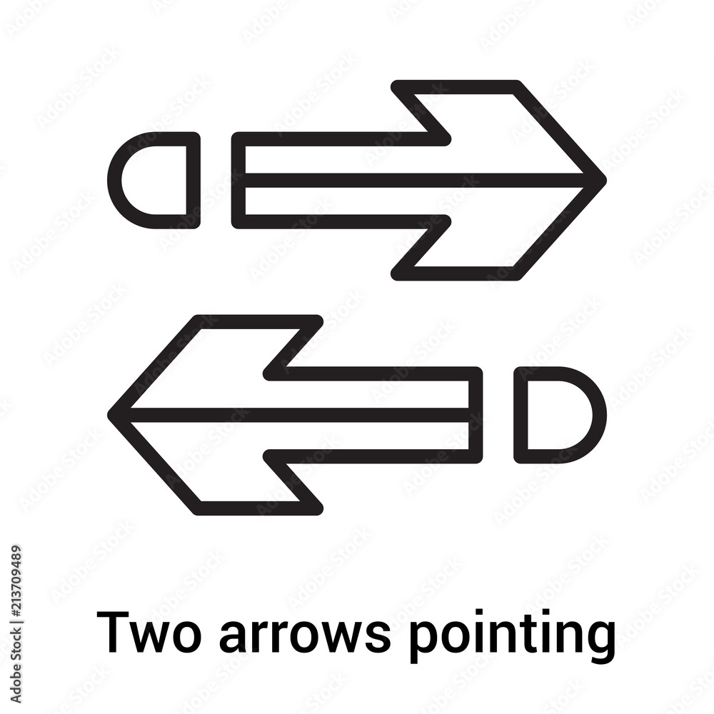 Two arrows pointing right and left icon vector sign and symbol isolated on white background, Two arrows pointing right and left logo concept Two arrows pointing right and left icon vector sign and symbol isolated on white background, Two arrows pointing right and left logo concept