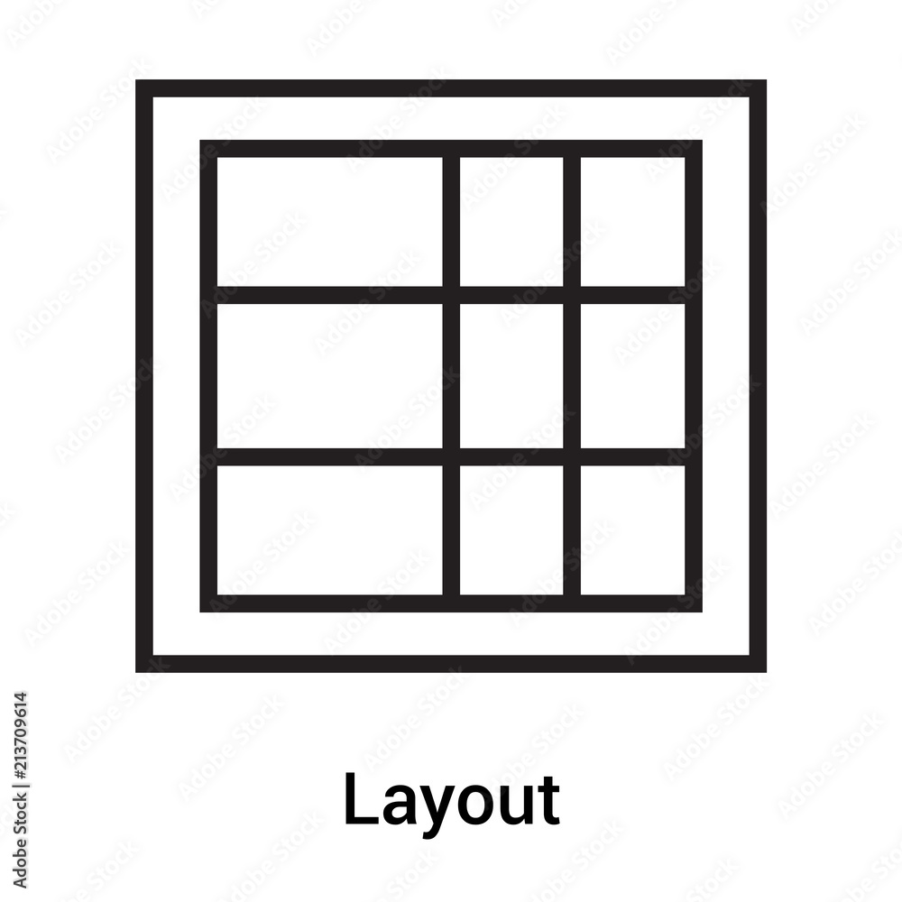 Layout icon vector sign and symbol isolated on white background, Layout logo concept Layout icon vector sign and symbol isolated on white background, Layout logo concept