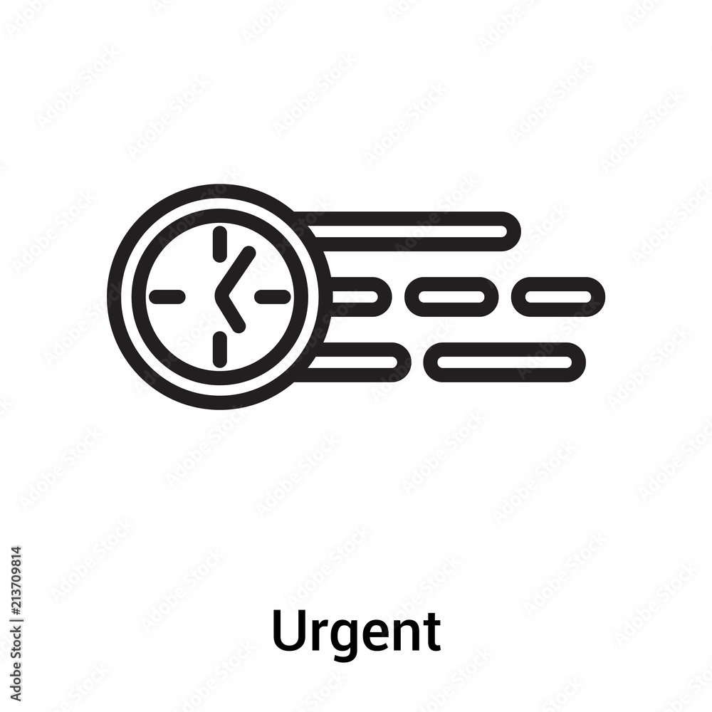 Urgent icon vector sign and symbol isolated on white background, Urgent logo concept Urgent icon vector sign and symbol isolated on white background, Urgent logo concept