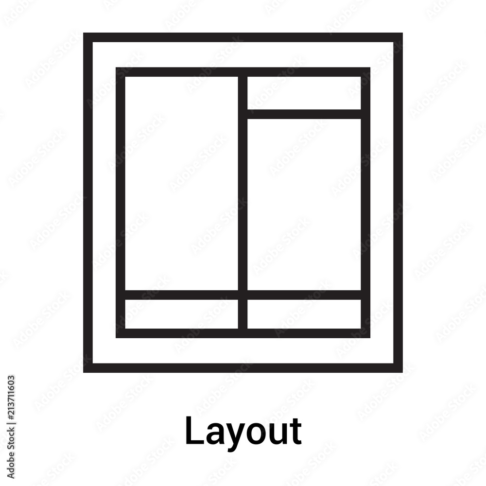 Layout icon vector sign and symbol isolated on white background, Layout logo concept Layout icon vector sign and symbol isolated on white background, Layout logo concept
