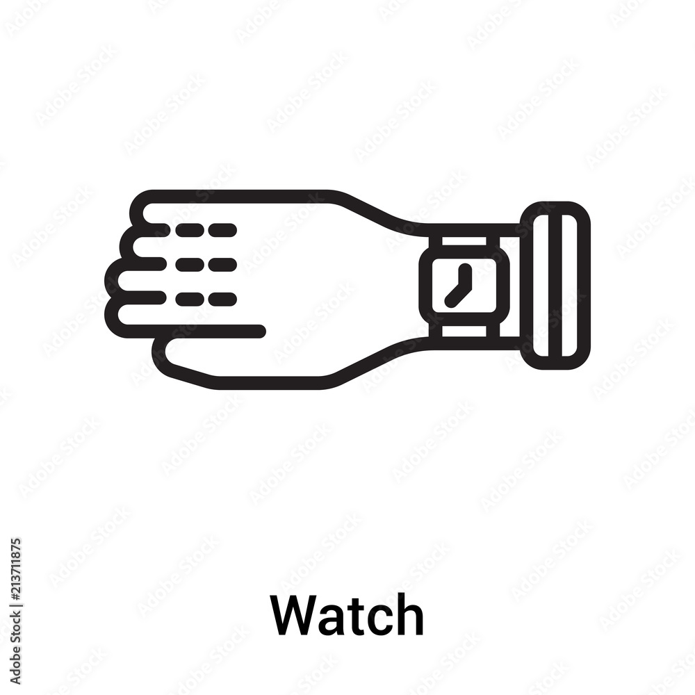 Watch icon vector sign and symbol isolated on white background, Watch logo concept Watch icon vector sign and symbol isolated on white background, Watch logo concept