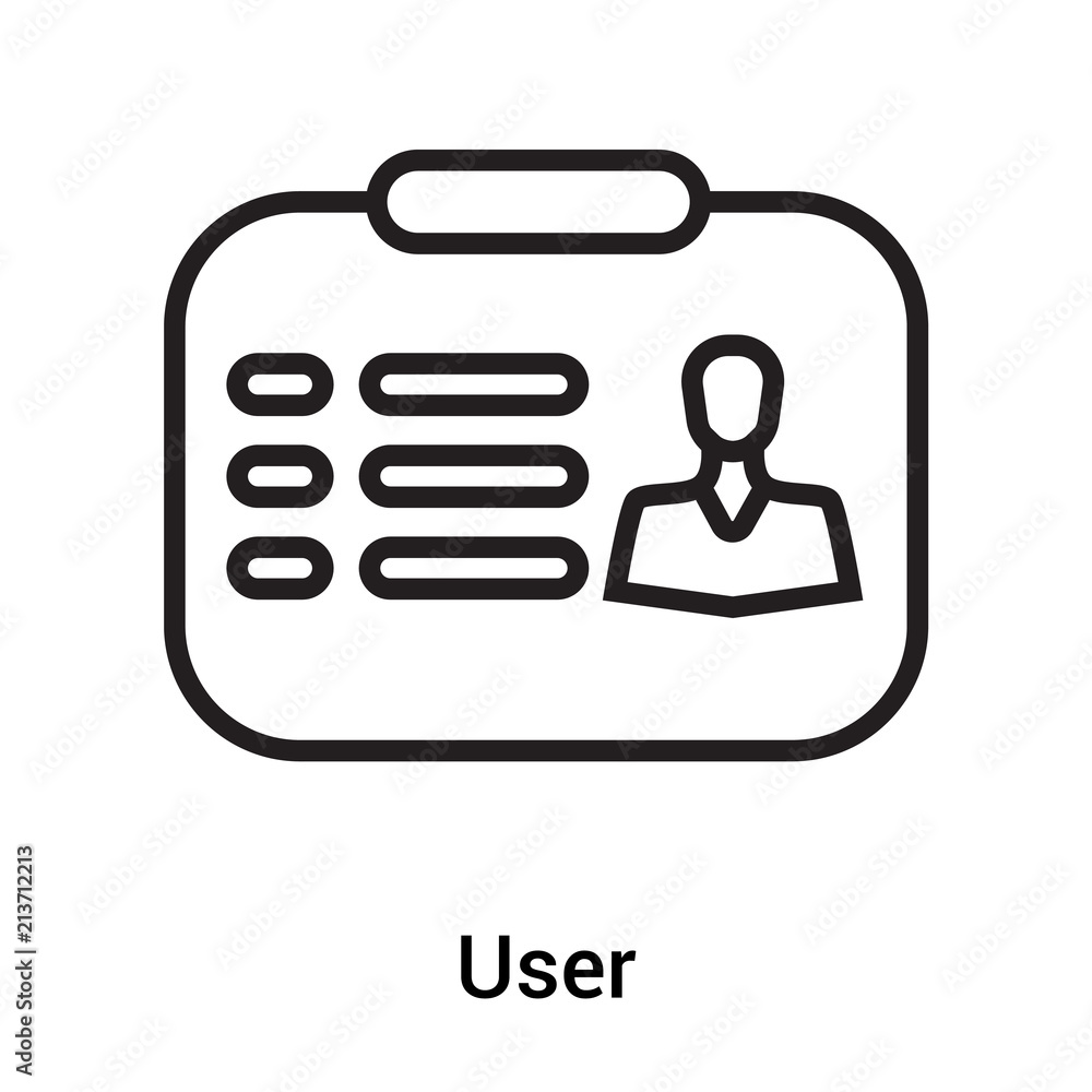 User icon vector sign and symbol isolated on white background, User logo concept User icon vector sign and symbol isolated on white background, User logo concept