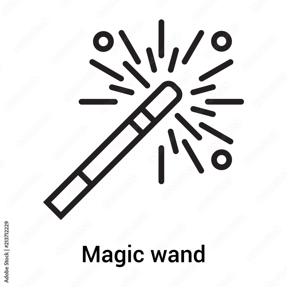 Magic wand icon vector sign and symbol isolated on white background, Magic wand logo concept Magic wand icon vector sign and symbol isolated on white background, Magic wand logo concept