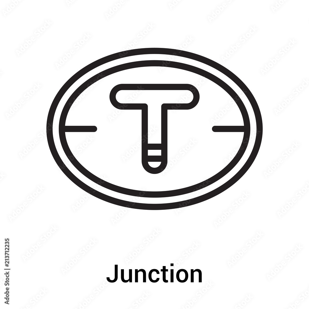 Junction icon vector sign and symbol isolated on white background, Junction logo concept Junction icon vector sign and symbol isolated on white background, Junction logo concept